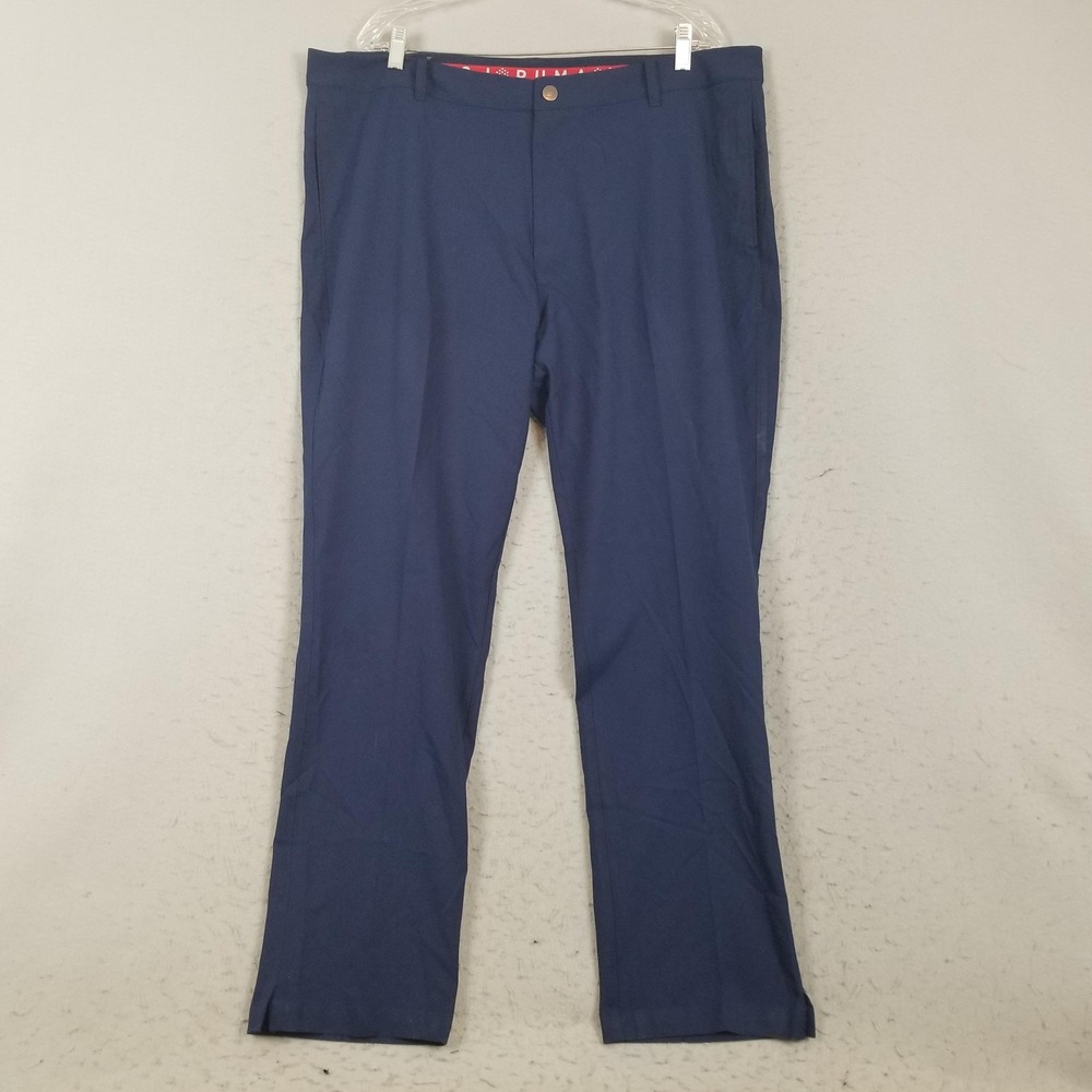 PUMA Golf Pants Mens 40x32 Navy Blue Performance Khakis Stretch Pockets Casual